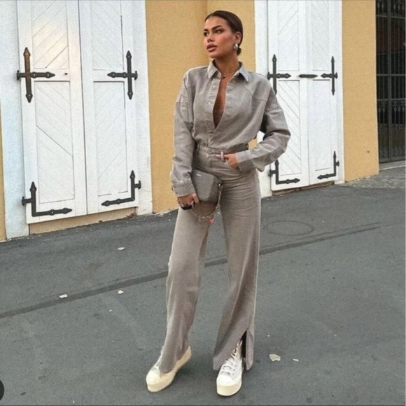 ZARA TRF LONG DENIM JUMPSUIT - Picture 6 of 12